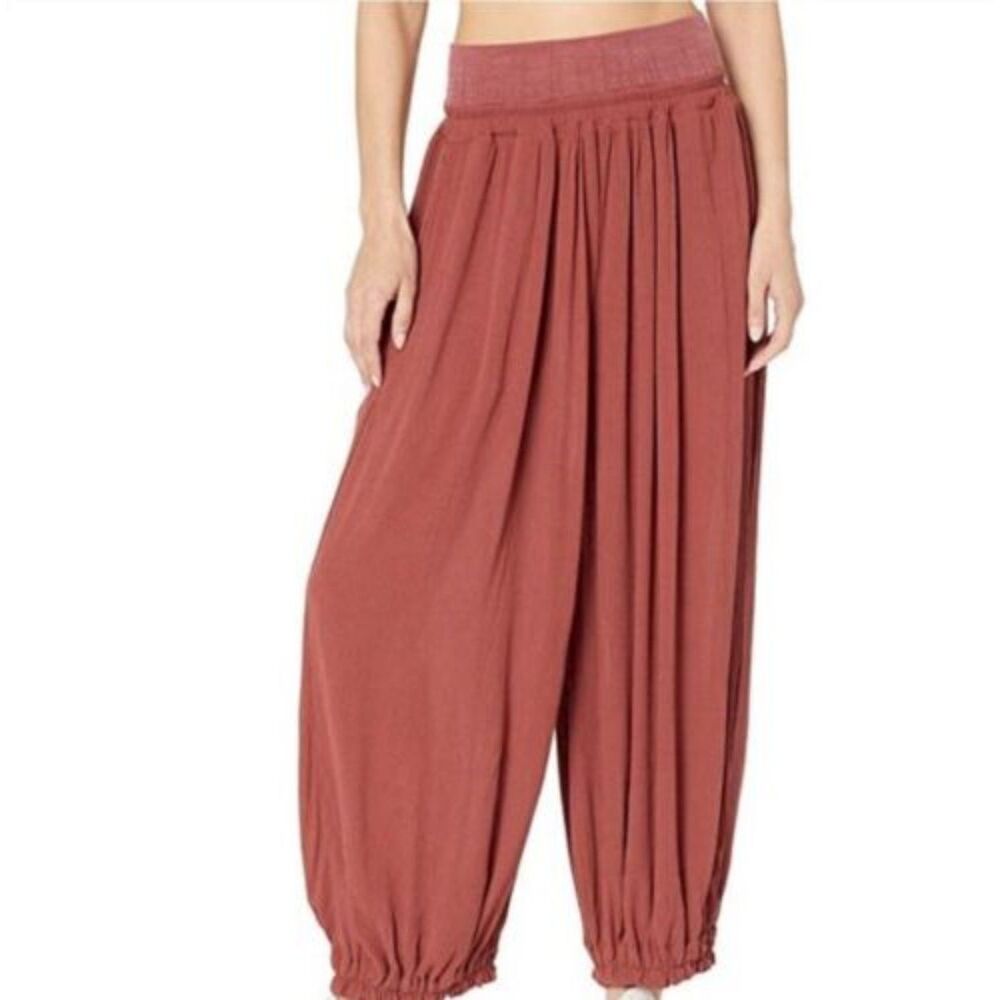 Free People Movement Gauze Baggy High-Rise Rust Red Harem Pants Medium